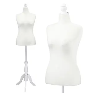 Female Dress Form Size , Medium Size Mannequin for Sewing and Display , Adjustable Height Torso Body with Upgraded Tripod Stand(14-16, White)