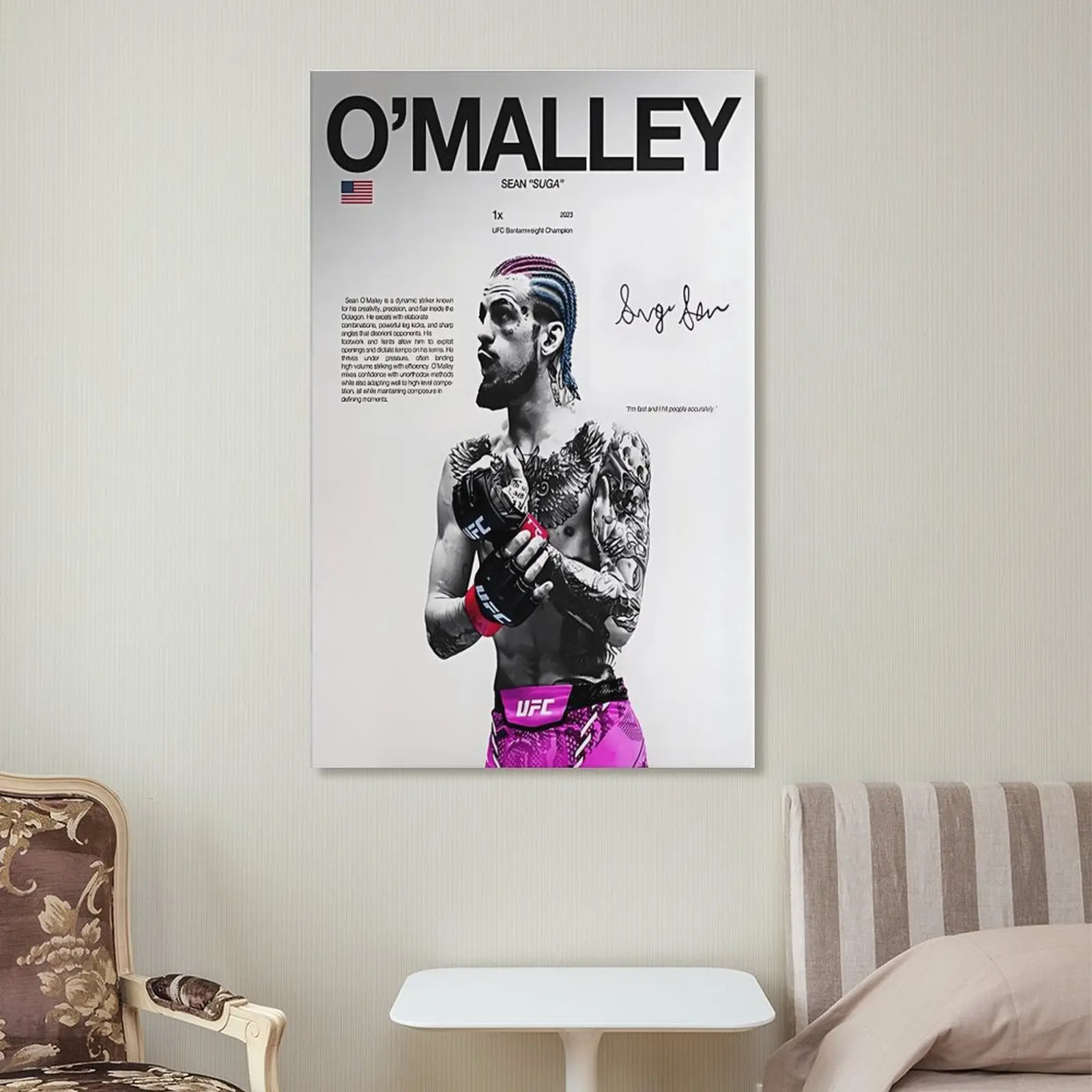 Sean O'Malley poster, UFC wall decoration, MMA digital poster, UFC bantamweight champion, UFC men's gift, sports poster, gym decoration, poster gift Mma Fighter