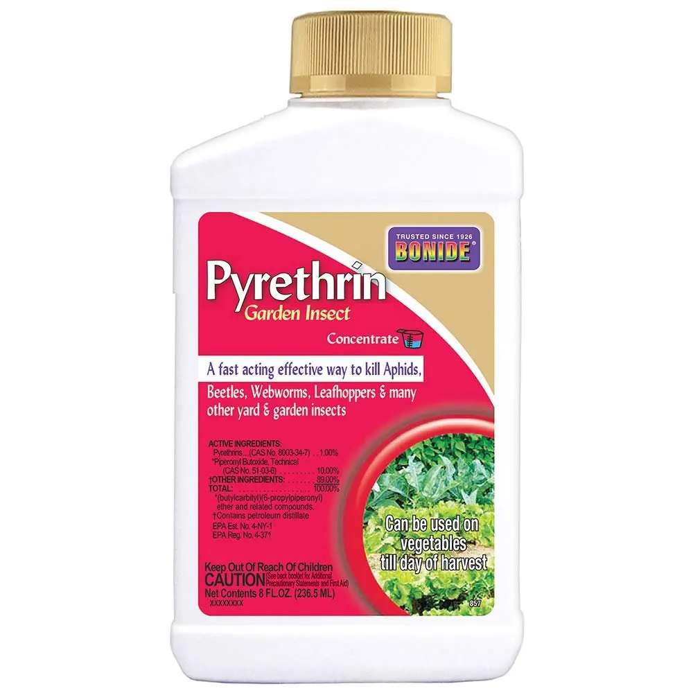 8 oz Pyrethrin Garden Insecticide Concentrate, Fast-Acting Outdoor Insect Control for Vegetables, Fruits, Flowers, Trees & Shrubs, Ready to Mix