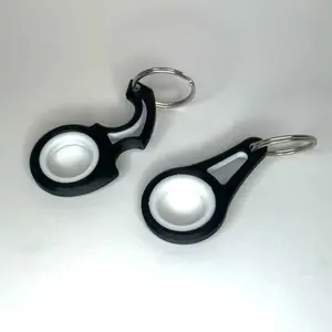Keychain Spinner - 3D Printed PLA Plastic - Black & White Design - Durable & Lightweight - Perfect for Keys & Bags