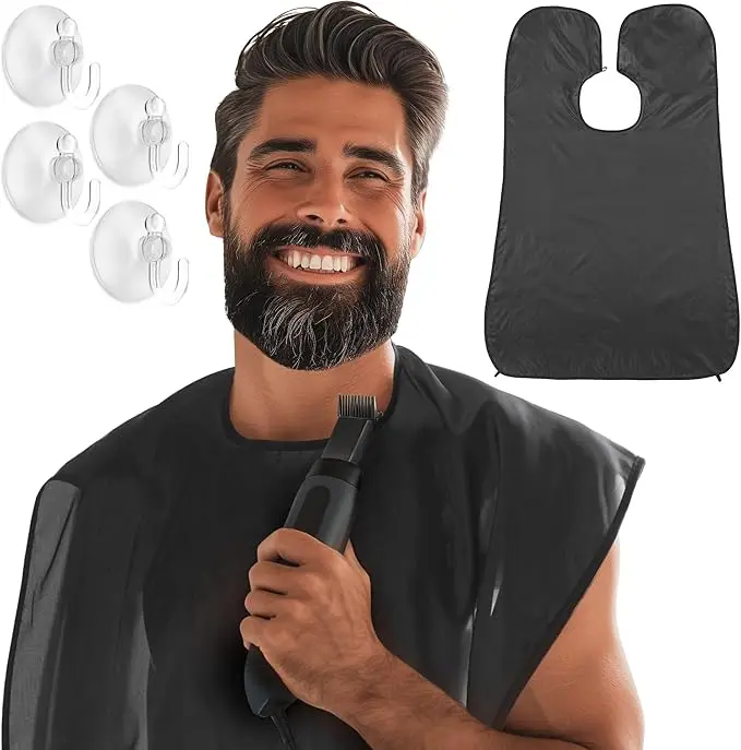 Beard Shaving Apron, Creative Wall Mirror Suction Haircut Wrap Cape, Beard Shaving Apron, Waterproof Beard Grooming Cloth
