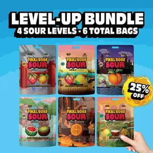 Final Boss Sour - Level-Up Bundle Variety Pack (6-Pack) | Real Dried Fruit | Fruit Snack Coconut Watermelon Peach Freezedried Mixed Berry Flavored Natural