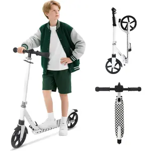 Kick Scooter for Kids 6+ Years Teens Adults - 220LB Weight Capacity, Front Shock Absorber and Adjustable Handlebar - Smooth Ride with 8" Sturdy Wheels, Ideal for Outdoor Sports