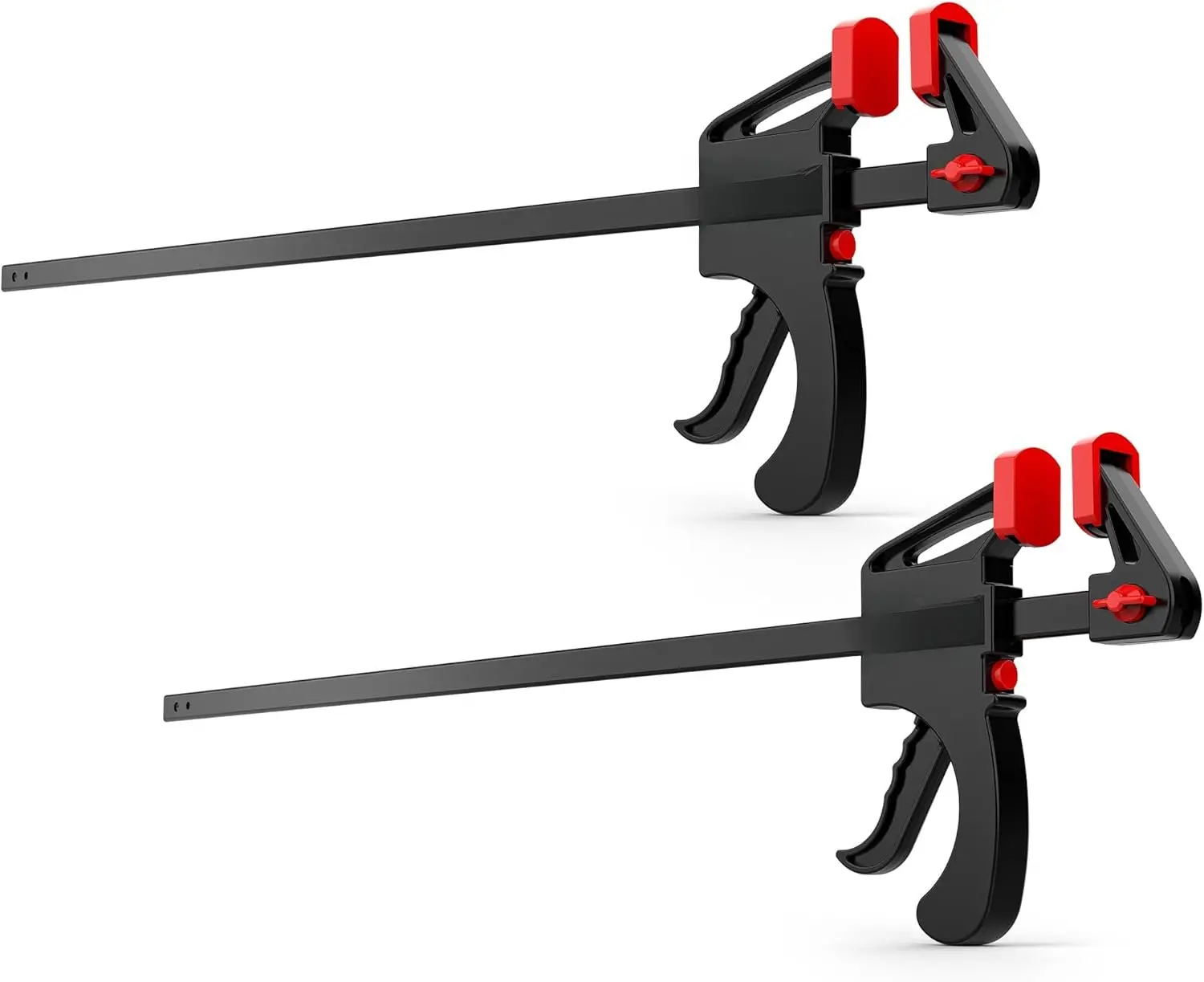 Bar Clamps for Woodworking, One-Handed Clamp/Spreader, 24-Inch  Clamps Set, Light-Duty Quick-Change F Clamp with 130 lbs Load Limit, 2-Pack