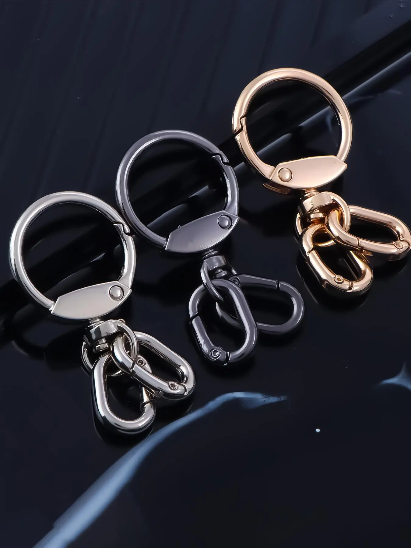 Swivel Clasp Clip, Metal Lobster Claw Clasps, Swivel Clasp with Key Rings for Keychain Making, DIY Crafts, Hanging Bag Buckle