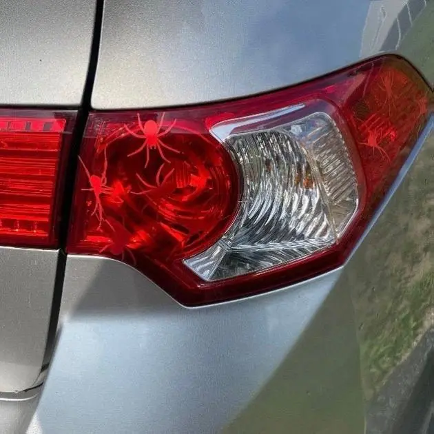 Spiders Headlight Taillight Decal - 16 Spider Stickers, Water & UV-Resistant, Easy Application, 2 Sheets, Customizable Colors