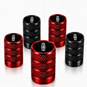5Pcs Tire Valve Stem Caps with Lincoln Logo, Premium Waterproof Leakproof Corrosion Resistant Wheel Air Valve Dust Covers, Easy Install Fit for Navigator Corsair Nautilus Aviator Z Continental Luxury SUV Sedan Exterior Accessories