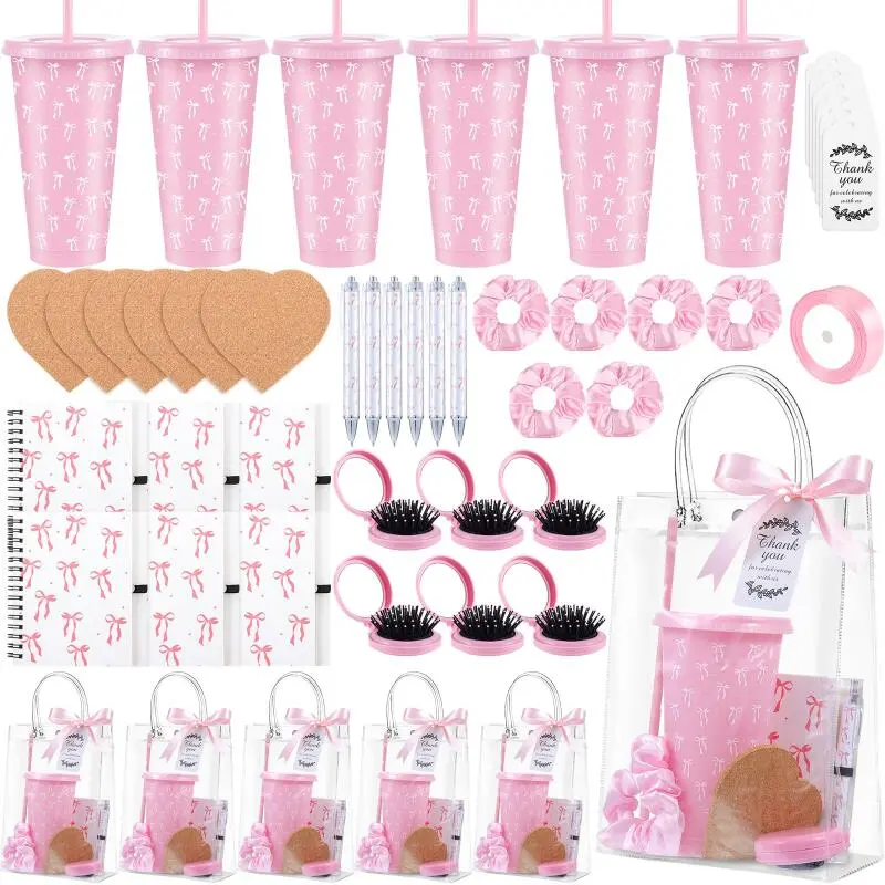 Decorative 6-Piece Plastic Party Bags - Celebration Gift-Ready Packaged Favors for Game-Win Prizes, Event Giveaways (Baby Shower, Jewelry Packaging, Self-Care Uses) (Home & Festive Supplies)