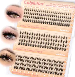 Bottom Lashes Clusters DIY Eyelash Extension 3 Styles Lower Eyelash Clusters Bottom Individual Lashes 5-7mm Thin Band Natural Bottom Lash Clusters 260pcs DIY Entire Lash Extensions by calphdiar