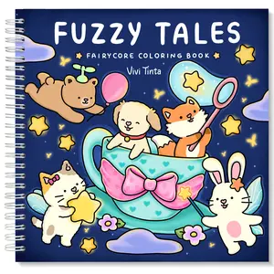 Fuzzy Tales: Fairycore Coloring Book for Adults & Teens Featuring Adorable Animals Characters