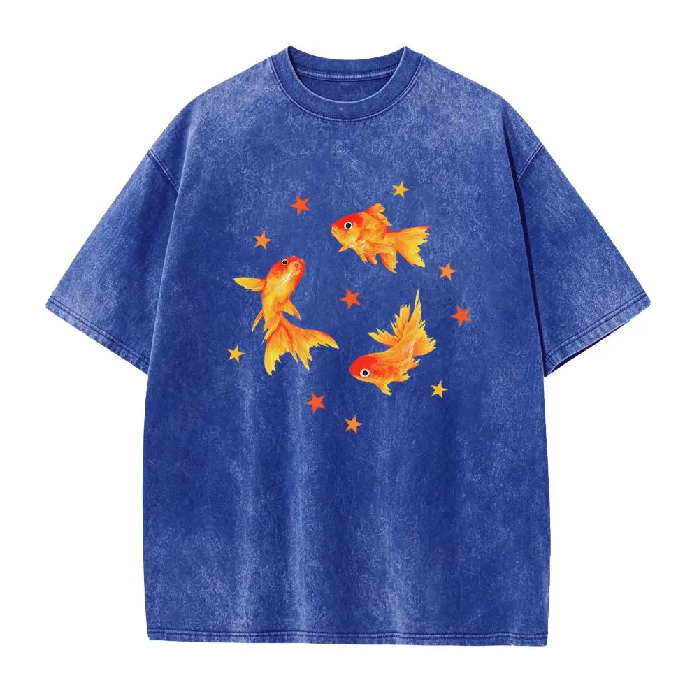 Goldfish T-Shirt, Star Aesthetic, Cute T-Shirt, Beachy Shirt, Grunge Y2K Tee, Cool Vintage Retro T-Shirt Gift, Unisex T-Shirt Casual Fabric