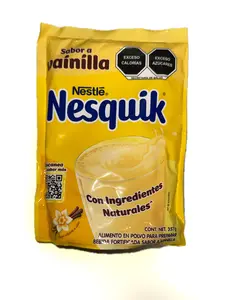 Nesquick Vainilla 375 g | Nestlé Nesquik Vanilla Flavored Powder Drink Mix 357g | Fortified Milk Beverage Mix | Imported from Mexico