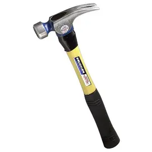 212 MAIN 21oz Milled Face Framing Claw Hammer - Straight Shock-Absorb Fiberglass Handle (CF21FG), Hand Tools, Hardware