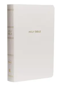 KJV Gift and Award Bible, Leather-Look White Red Letter Comfort Print Holy Bible, New King James Version Imitation Leather Books