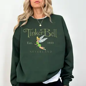Vintage Magic Kingdom Tinker Bell Est 1953 Sweatshirt, Peter Pan Sweatshirt, Fairy Magic Kingdomworld Sweatshirt, Magic Kingdom Princess 1W7
