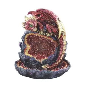 Glowing Baby Dragon Backflow Incense Burner (Red/Gold)