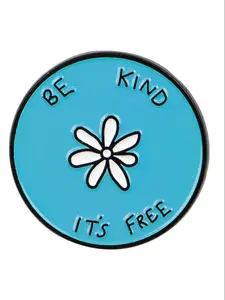 Be Kind Floral Brooch Pin, Personalized Zinc Alloy Badges, Unisex Fashion Accessories for All Seasons, Casual Style, Flower Brooch Pin