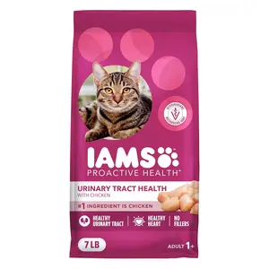 IAMS Proactive Health Dry Cat Food, Urinary Tract Health, Adult Cat Food Dry Recipe with Chicken, 7 / 16 / 22 lb. Bag