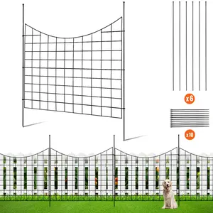 VEVOR Garden Fence, TikTokShopBlackFriday, 36.6in(H) x12ft(L) Animal Barrier Fence, Underground Decorative Garden Fencing with 2.5 Inch Spike Spacing, Metal Dog Fence for the Yard and Outdoor Patio, 5 Pack
