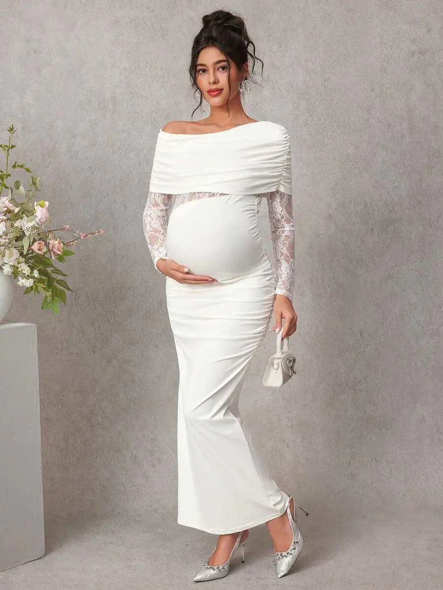 LAFERLIN Maternity Lace Patchwork White Dress, Long Sleeve Elegant Fitted Dress For Pregnant Women, Spring/Autumnv - TikTok Shop LAFERLIN Maternity Lace Patchwork White Dress, Long Sleeve Elegant Fitted Dress For Pregnant Women, Spring/Autumnv - TikTok Shop