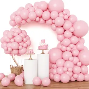 129 Pcs Light Pastel Pink Balloons | Mixed Sizes 18", 12", 10", 5" for Balloon Garland, Arch, Baby Shower, Birthday, Wedding & Gender Reveal Decorations.
