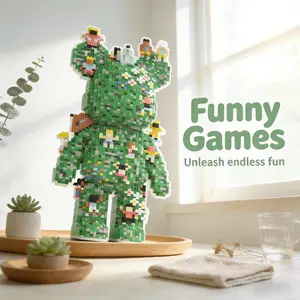 New Building Block Toy, Creative Bear Series, Desk Decor, Home Decoration, DIY Craft, Includes Hammer and Instructions