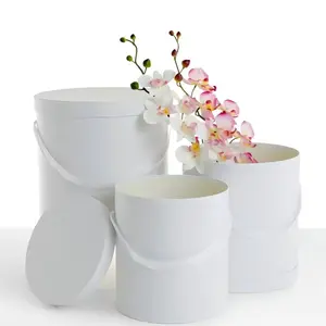Set of 3, LARGE Round Boxes for Luxury Flower/ Gift Arrangements, Various Colors Size: 1#24.5x25.5cm 2#21.5x22.5cm 3# 19.5x19.5cm