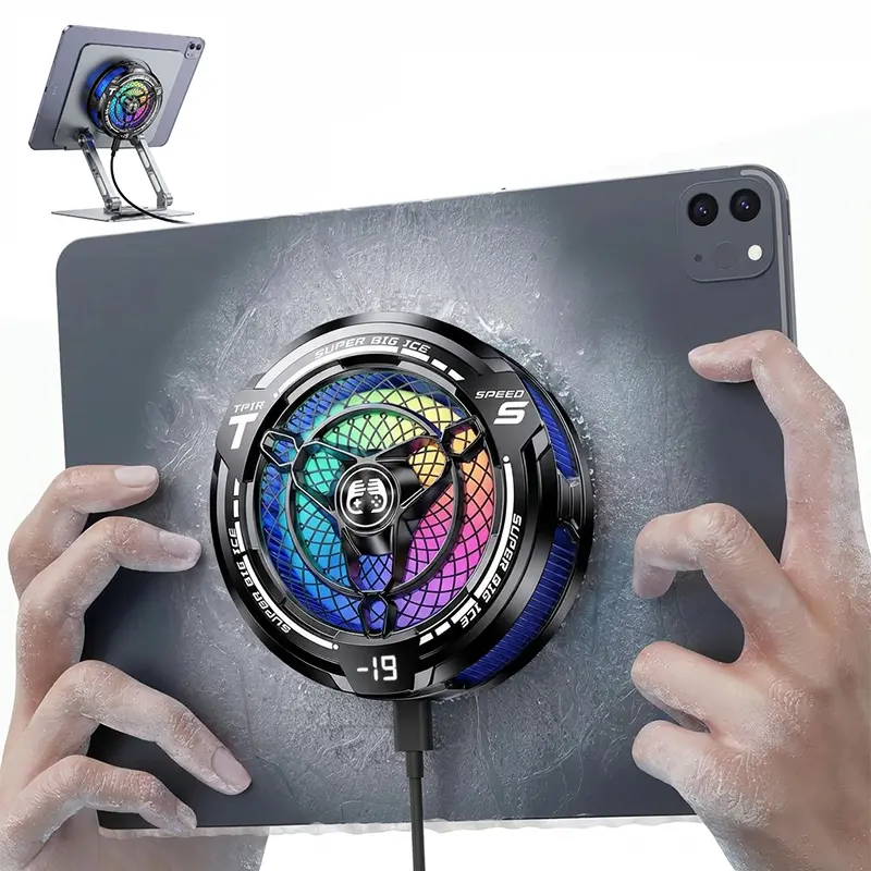 BlueWow 45W Magnetic Suction Removable Cooling Pad for iPad & Android, TEC Chip Cooling, 3316mm² Cold Plate, 160 Aluminum Fins, 120FPS Lock, 3 Cooling Modes, Magnetic Suction Cooling