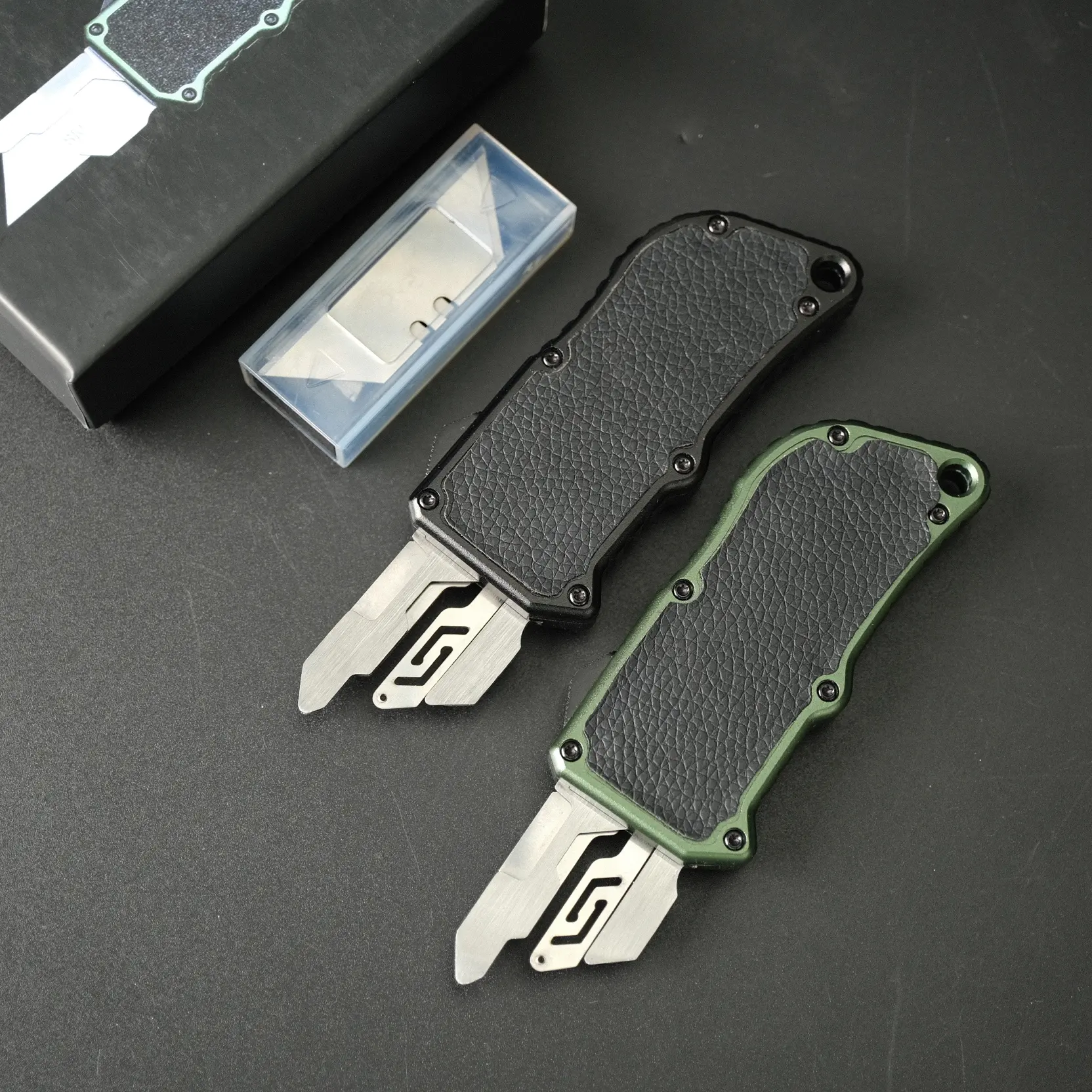 High-Hardness Steel Blade Aluminum Alloy Art Knife - Outdoor Multifunctional Tool with 5 Blades, EDC Survival Tool, Survival Equipment, Fishing Equipment for Camping, Driving, Ideal Gift, Outdoor Survival Gear, Outdoor Multifunctional Tools