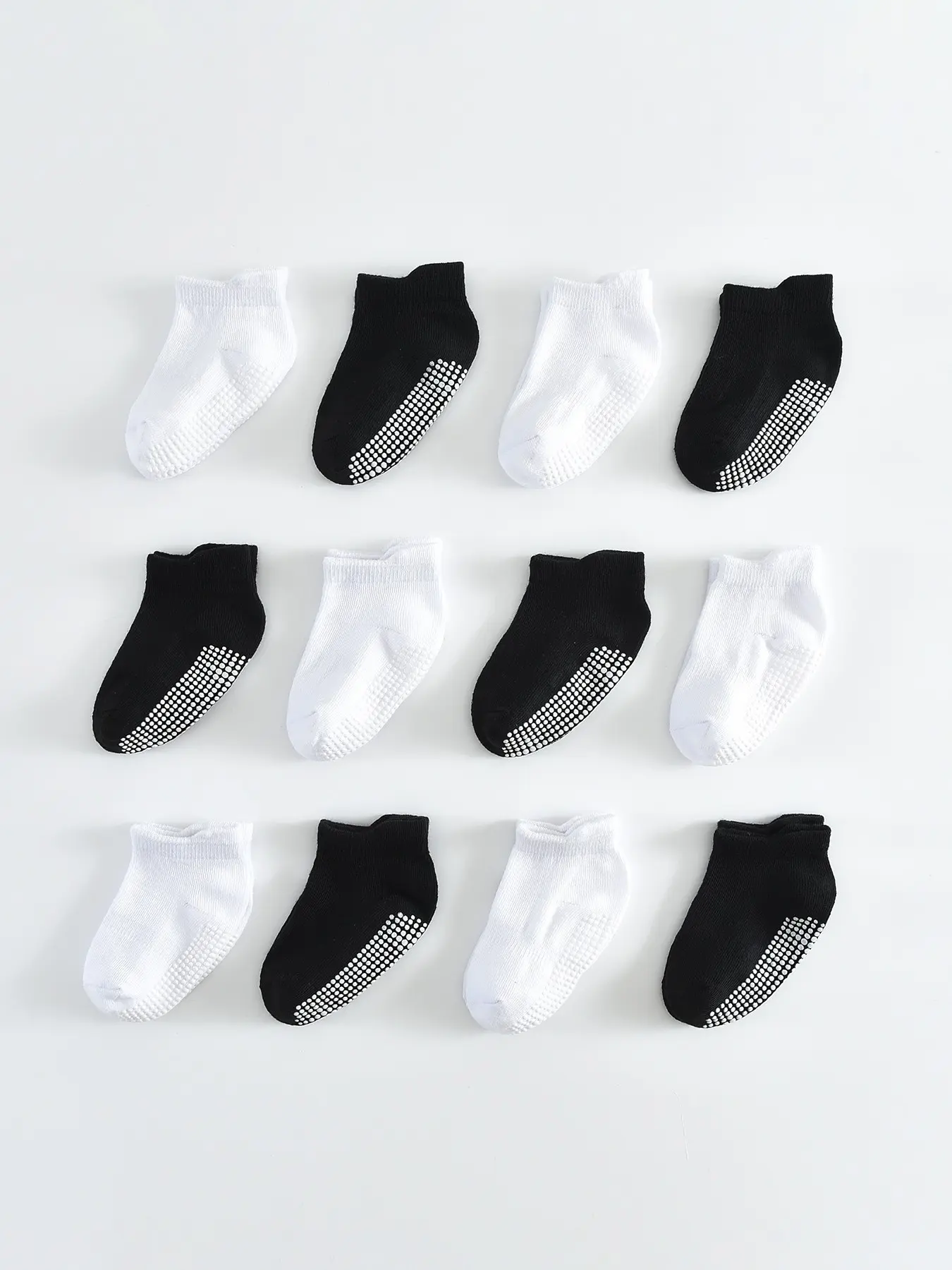 12 Pairs Baby Toddler Socks Non-Slip Boy Girl Low Top, Cute Ankle Socks with Grip, Footwear for Comfort and Style