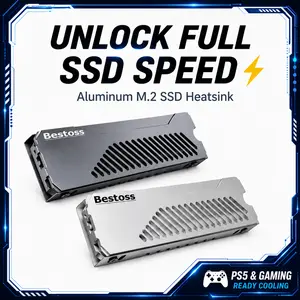 M.2 Heatsink Cooler 2280 SSD, Heatsink for 2280 NVMe with Thermal Silicone Pad, Three Sided Thermal Dissipation for M.2 2280 SSD/PC/PS5 SSD with Heatsink, Aluminum Alloy