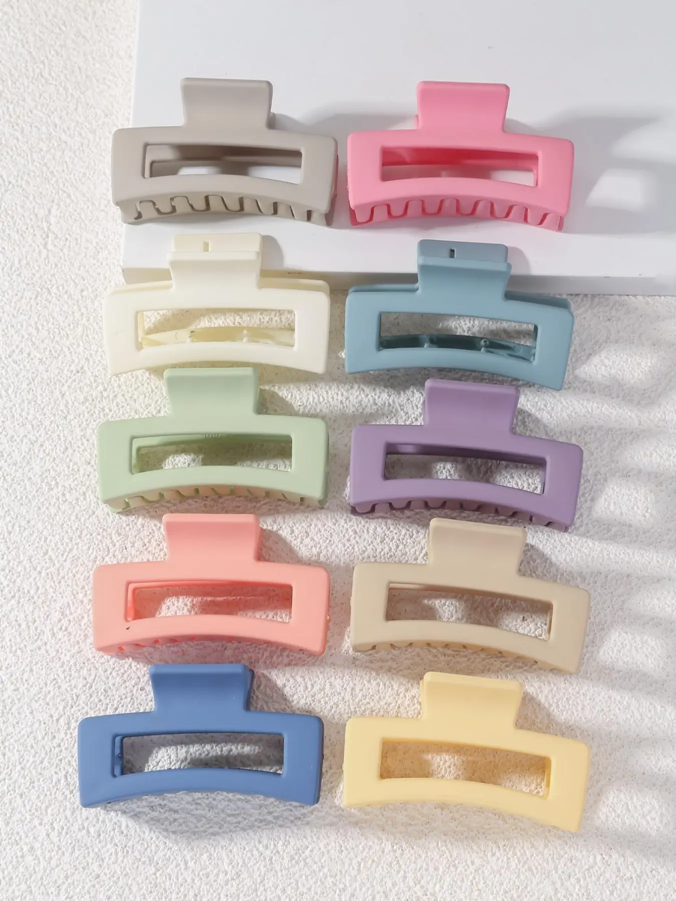 Multicolor Elegant Simple Style Square Hair Claw Clips, Plain Color Minimalist Trendy Hair Claw for Back To School, Fashionable Clean Girl Hair Access