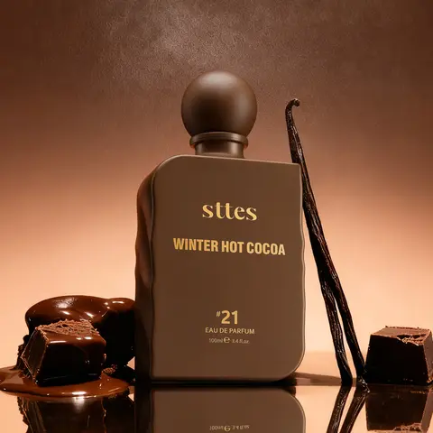 Sttes #21 Winter Hot Cocoa Memories Women's Gourmand EDP - Liquid Women's Fragrance with Milk & Vanilla, Chocolate Notes, Cozy Warmth, 100ml/3.4 fl oz (3 to 3.9 fl oz Range), No Harmful Additives, 24 Months Shelf Life,familyfun