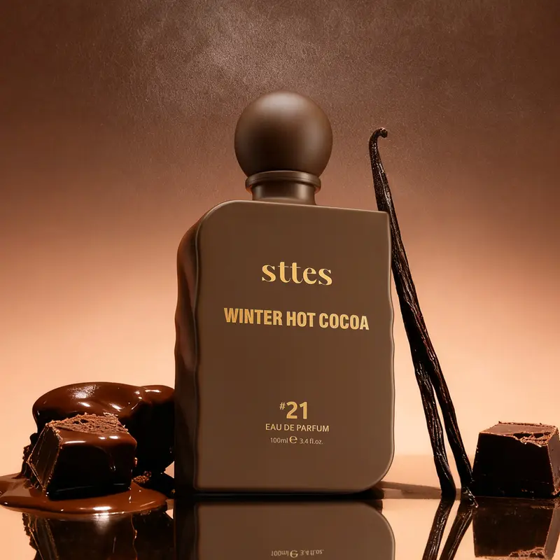 Sttes #21 Winter Hot Cocoa Memories Women's Gourmand EDP - Liquid Women's Fragrance with Milk & Vanilla, Chocolate Notes, Cozy Warmth, 100ml/3.4 fl oz (3 to 3.9 fl oz Range), No Harmful Additives, 24 Months Shelf Life,familyfun