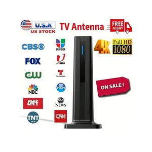 Indoor Digital Smart TV Antenna Magnetic Base, Portable High-Definition Antenna Amplifier, Local Channel Signal Enhancer, Supports 4K 1080P VHF UHF For All TVs