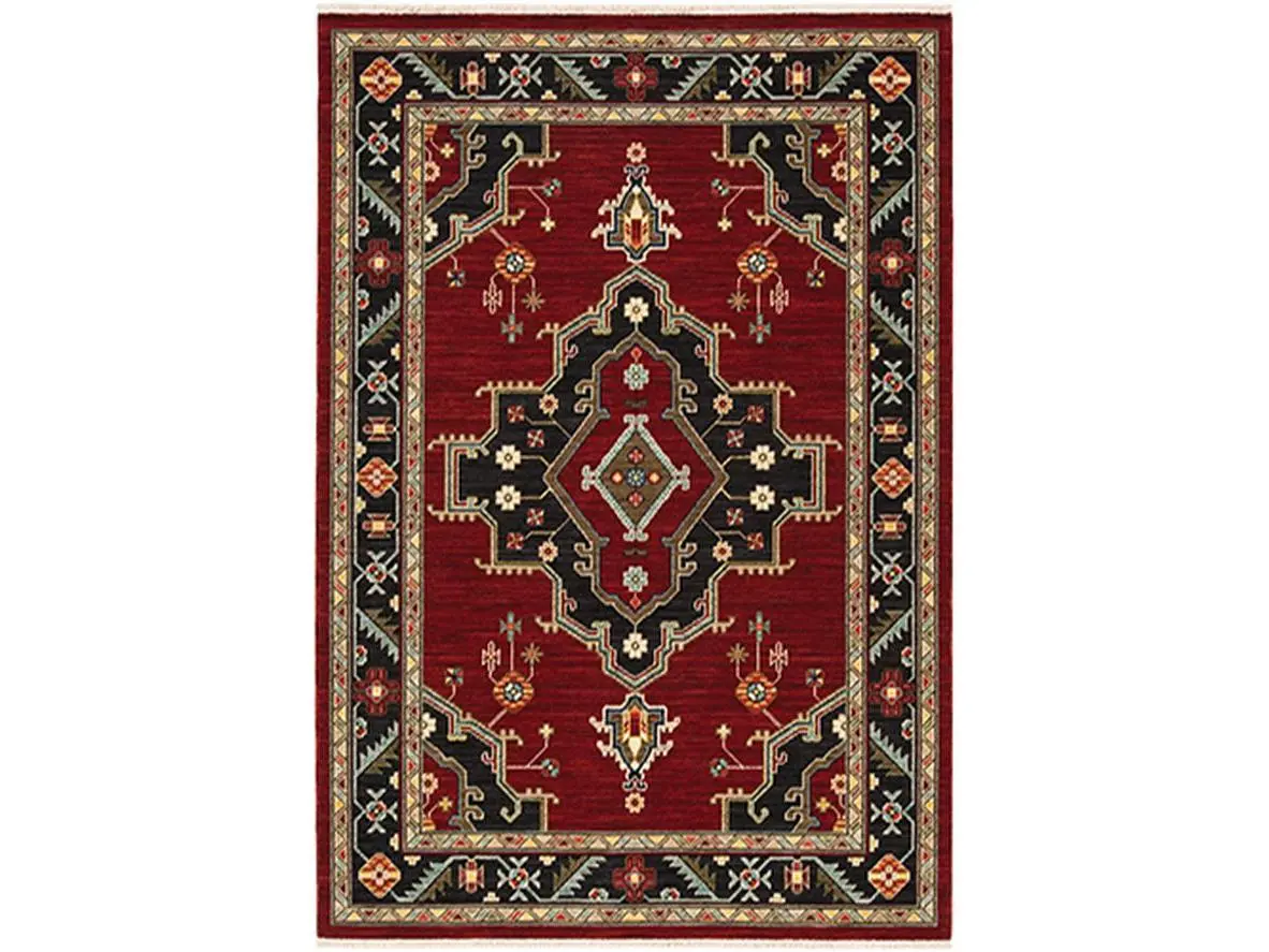 Oriental Weavers L092R6060190ST 2 ft. x 6 ft. Lilihan Machine Woven Runner Rug, Red