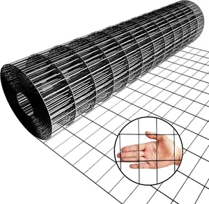 24In x 50FT Black Vinyl Coated Hardware Cloth Fence Wire  2" X 3" 16Ga Welded Wire Mesh Fence, PVC Coated Welded Chicken Wire Fencing, Metal Garden Plant Fencing, for Chicken Coop and Home Improvement, Chicken Coop Use, Metal Garden Fencing