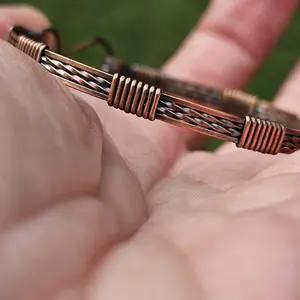 WirewrapMuse Handmade Copper Wire Wrapped Bracelet with Unique Design and Craftsmanship