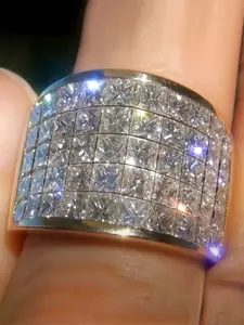 1 PC Elegant Cubic Zirconia Ring For Women Wedding Promise Rings For Wedding Engagement Anniversary Party Jewelry Valentine's Day Gift