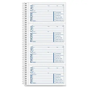 212 MAIN Spiralbound Phone Call Message Book, 11x5.5 in, Call Logging, Preprinted Forms, Office Stationery for Business Documentation