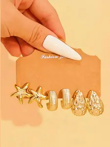 Fashion Earrings Set, Elegant Geometric Shapes, Shell & Conch Earrings, Perfect for Daily Wear, Parties, Vacations