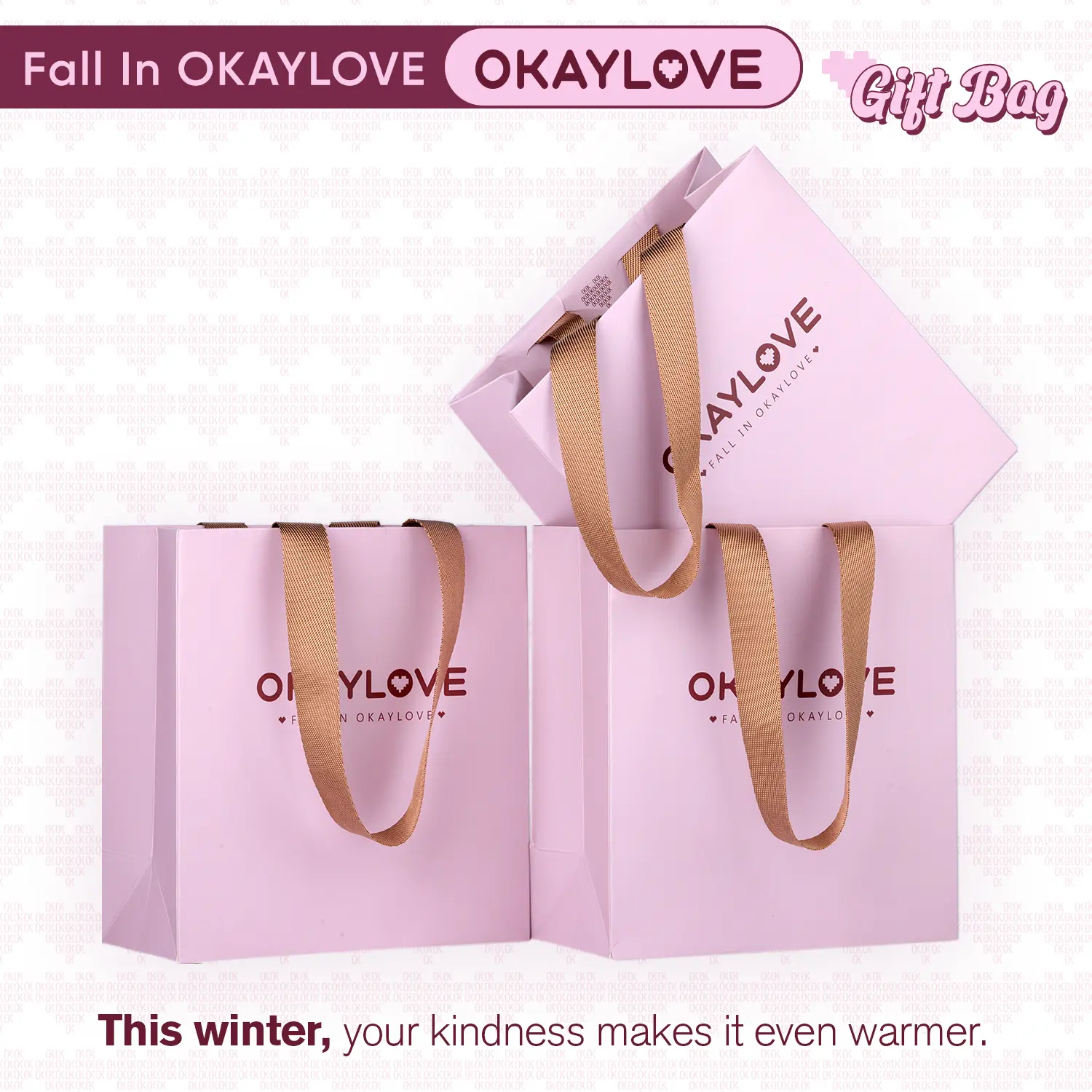 OKAYLOVE Lash Clusters Kit Gift Bag, 1 Piece (Lashes Not Included) - Beauty Makeup Storage Bag for Holiday Gifting, Gift Wrapping Accessory