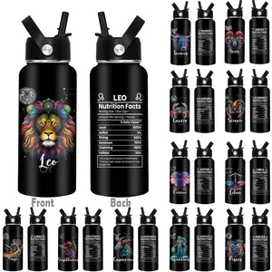 32oz/950ml Constellation Pattern Vacuum Insulated Stainless Steel Water Bottle, Portable Leak-proof Water Bottle, Drinking Cup for Home Office School, Drinkware, Vacuum Insulated Tumbler, Leak Resistant Tumbler