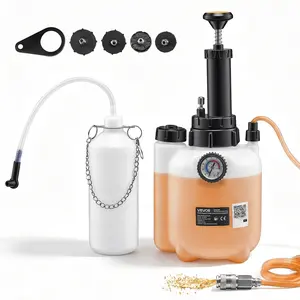 VEVOR Brake Bleeder Kit, 3L Manual Brake Fluid Bleeding Kit with 1L Waste Bottle & 4 Master Cylinder Adapters, One-Person Professional Brake Fluid Pressure Bleeder for Most Vehicles