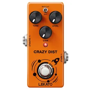 LEKATO CRAZY DIST DS-02 Mini Distortion Guitar Effect Pedal M-style Distortion 2 Modes Bass Cut and Dist for Electric Guitar with True Bypass
