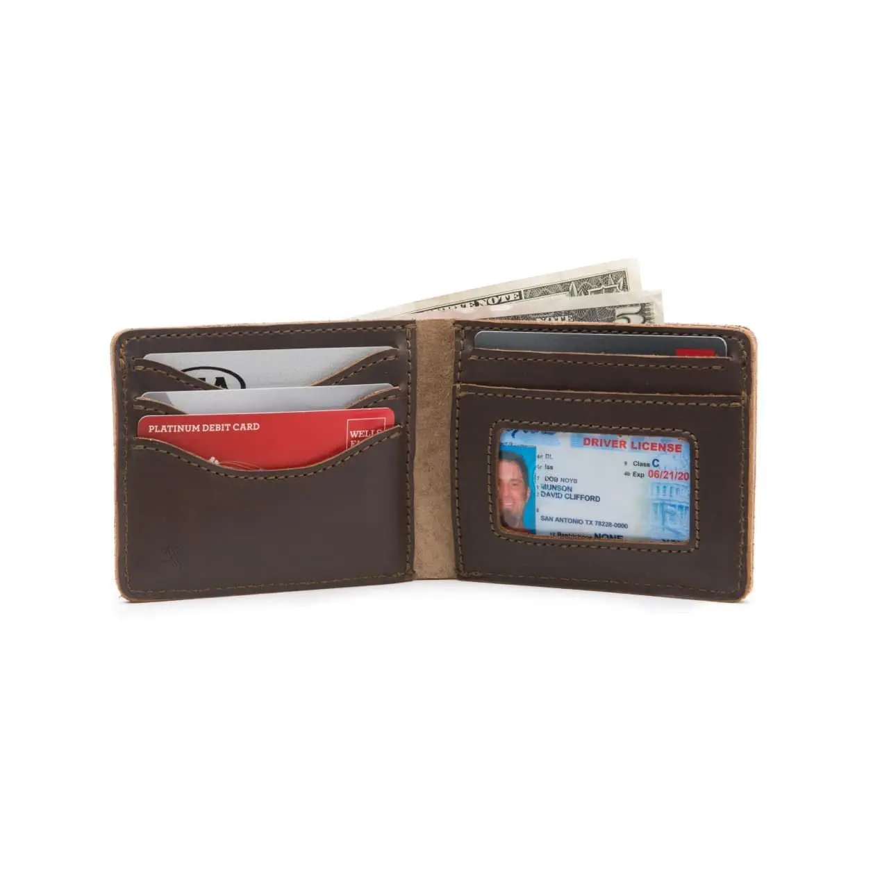 Classic Medium Leather Bifold Wallet Full Grain Leather by Saddleback Co