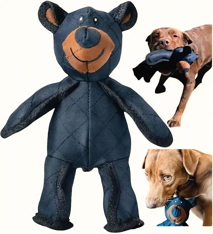 【NOT FOR AGGRESSIVE CHEWERS】Squeaky Plush Dog Toy, Durable Indestructible Stuffed Chew Toy, Keep Dogs Busy & Relieve Boredom, Heavy Duty Dog Toy for Dogs Under 10KG (1PC)