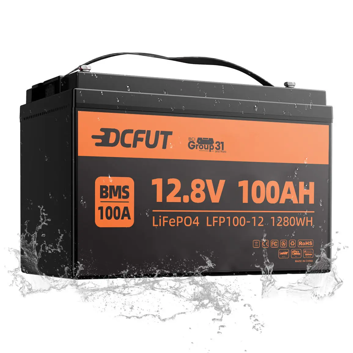 12V/24V/48V 100Ah LiFePO4 Battery | 12.8V/25.6V/51.2V Deep Cycle Lithium Battery with Smart BMS, Perfect for RV, Solar, Marine, Off-Grid, and Backup Power Systems