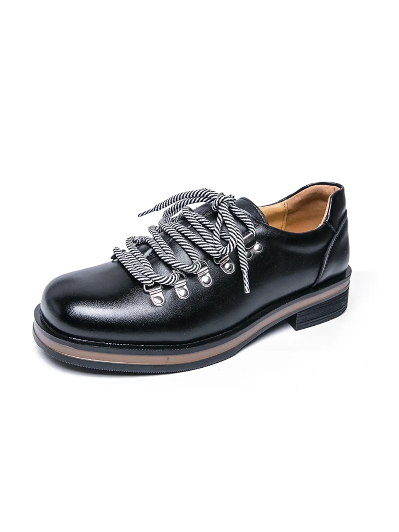 Men Derby Shoes PU Solid Color Low Heel Square Head Fashion Business Casual Office Commuting Shoes Oxfords Daily Youth Casual Men Shoes Footwear