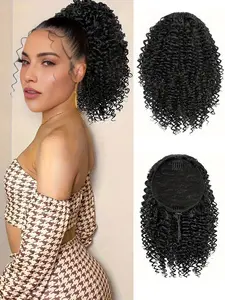 Women Curly Ponytail Extension, 12 Inch Fake Ponytail, Synthetic Material, Includes 2 Clips, Easy-To-Use Design, Synthetic Hairpiece